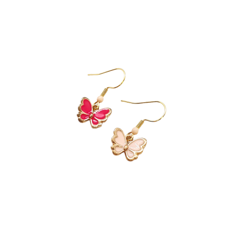 earrings steel hooks with colorful butterfiles2